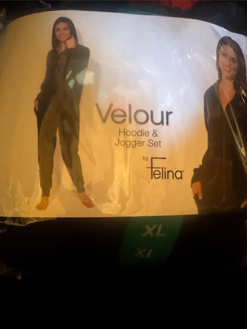 Felina Velour Hoodie & Jogger Set - Black